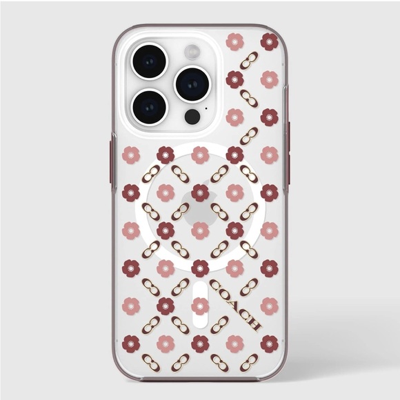 NEW Coach Tea Rose MagSafe iPhone 15 Pro Phone Case‎ Logo Flowers Floral - Picture 4 of 9